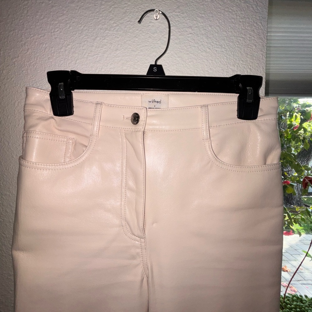 Wilfred (Aritzia) Cream Women's Leather Pants